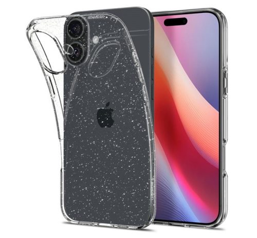 Spigen Liquid Crystal Glitter Apple iPhone 16 tok, Crystal Quartz, átlátszó