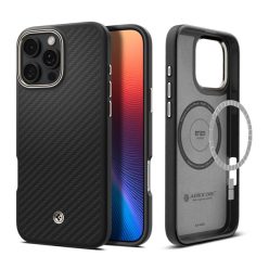   Spigen Enzo Aramid Apple iPhone 16 Pro Max Black Natural tok, fekete