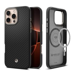 Spigen Enzo Aramid iPhone 16 Pro tok, Black Natural, fekete