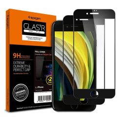   Spigen Glass FC Apple iPhone SE 2022/2020/8/7 Tempered kijelzővédő fólia 2db, fekete