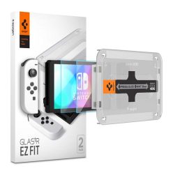   Spigen "Glas.tR EZ FIT" Nintendo Switch OLED tempered kijelzővédő fólia felhelyező kerettel (2db)