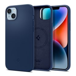   Spigen Silicone Fit Mag Apple iPhone 14 Plus tok, Navy Blue MagSafe, kék