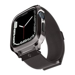   Spigen Metal Fit Pro Apple Watch 8/7 45mm fém szíj, tokkal, grafit fekete