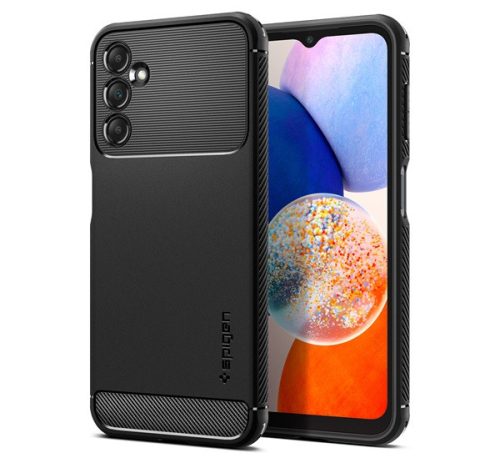 Spigen Rugged Armor Samsung Galaxy A14 tok, Matte Black, fekete