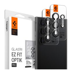   Spigen Ez Fit Optik Samsung Galaxy S23 Ultra Tempered kamera lencse fólia felhelyező kerettel, fekete (2db)