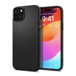   Spigen Liquid Air Apple iPhone 15 Plus tok, Matte Black, fekete