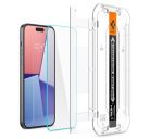 Spigen Glas.tR EZ Fit Apple iPhone 15 / iPhone 16, tempered kijelzővédő fólia felhelyező kerettel (2db)