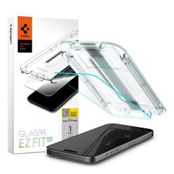   Spigen Glas.tR EZ Fit HD Apple iPhone 15 Pro Max, tempered kijelzővédő fólia felhelyező kerettel