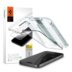   Spigen Glas.tR EZ Fit HD Apple iPhone 15 Pro, tempered kijelzővédő fólia felhelyező kerettel, fekete