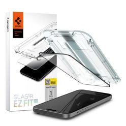   Spigen Glas.tR EZ Fit HD Apple iPhone 15/ iPhone 16, tempered kijelzővédő fólia felhelyező kerettel, fekete